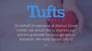 Tufts University donates to Walnut Street Center